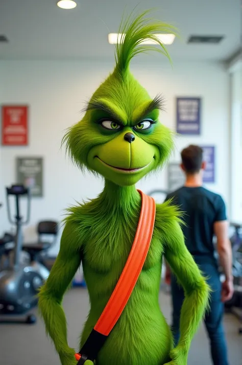 The Grinch in a sports physical therapy session.