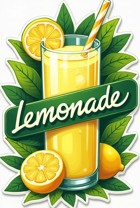 As a sticker ,  make a logo that says  "Lemonade",  that is in a green and fresh tone