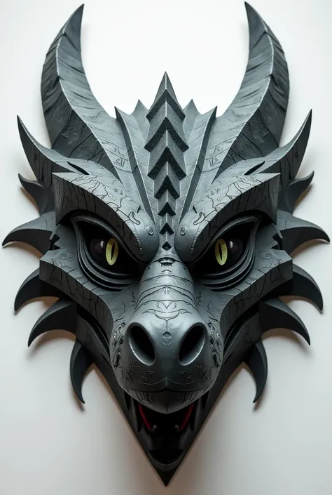 Make a flat dragonic mask with 2 eyes for group projects 

