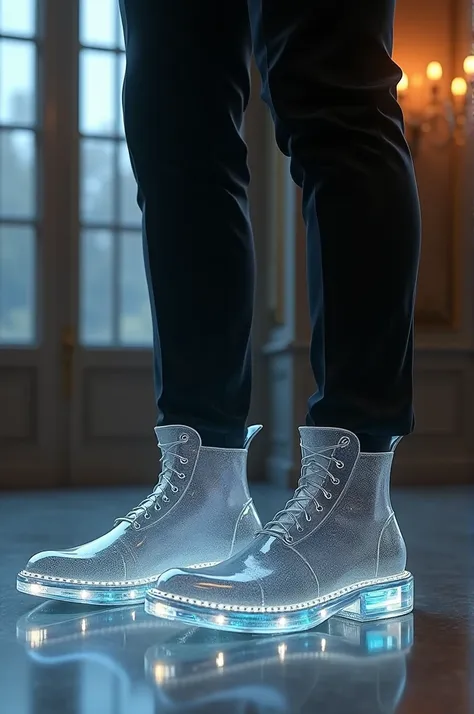 Glass boots for men Cinderella type mens version 