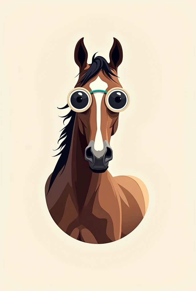 Make a logo of a Khartoum spectacled horse 

