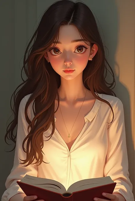 woman, , long brown hair, white, isn&#39;t it bad for you?, likes to read. Estilo heartstopper.