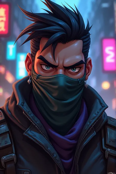 Créer une photo de profil du personnage, chacal de Overwatch, dans le style de la série arcane