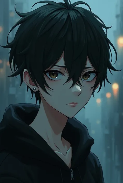 Anime photo of an emo boy