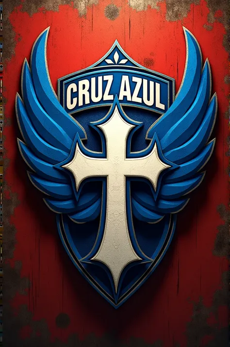 Make a soccer team coat of arms with the name Cruz Azul 