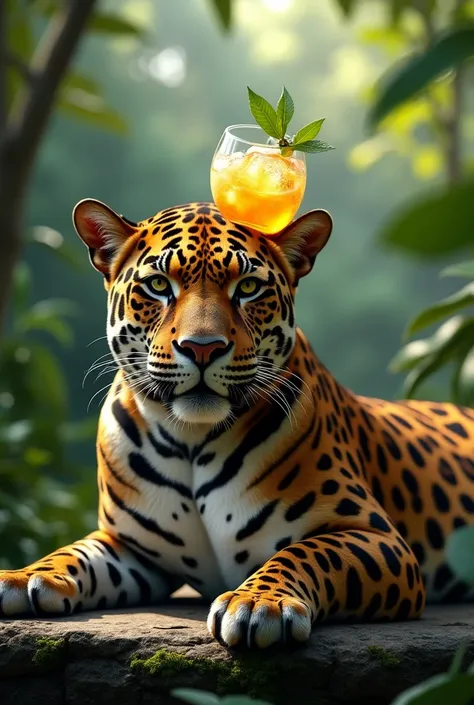 Drink on top of a jaguars 