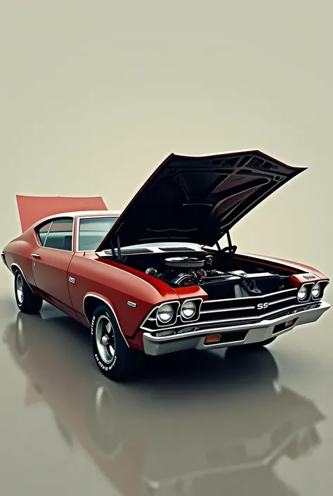  1969 Chevrolet chevelle ss with the hood open