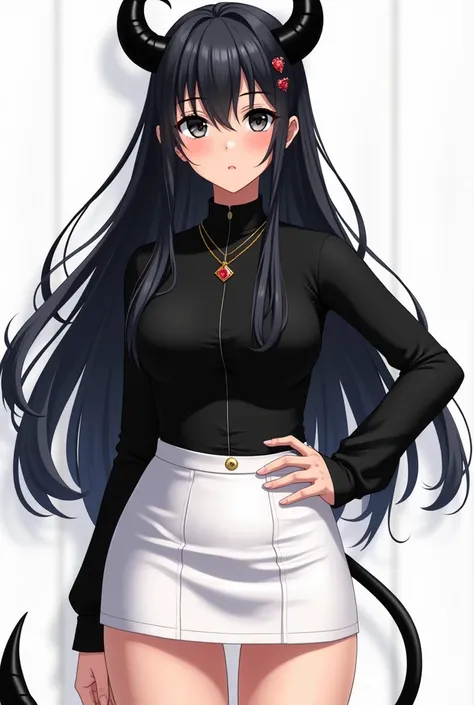  An anime girl with animation in the style of My Hero Academi, her skin color is olive, her face is resounding, small eyes  (torn)  of black color washes big cheeks with a slight blush her body is curvaceous  (Cup with 50cm waist) Her thigh-length hair is ...