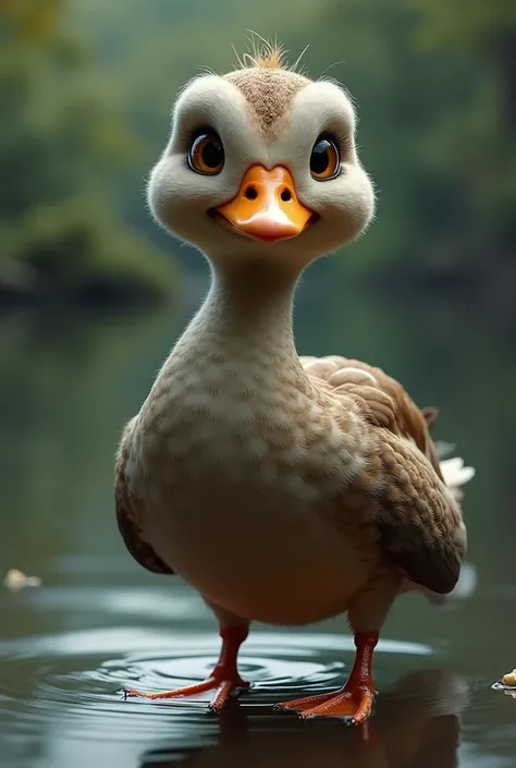 A duck that is intelligent with a brain 