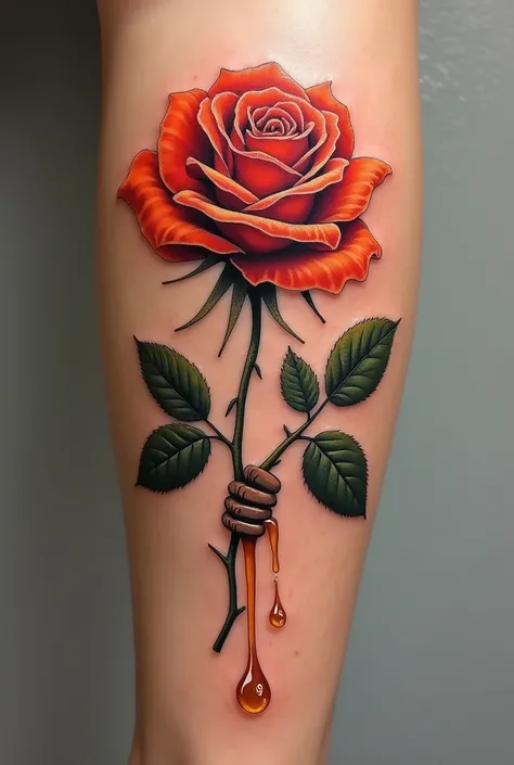 Rose pinching honey tattoo 