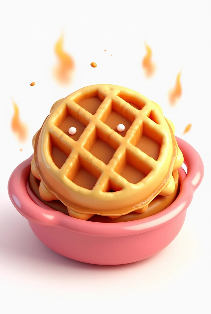 an animated wafle in the shape of a dark pink icon transparent background