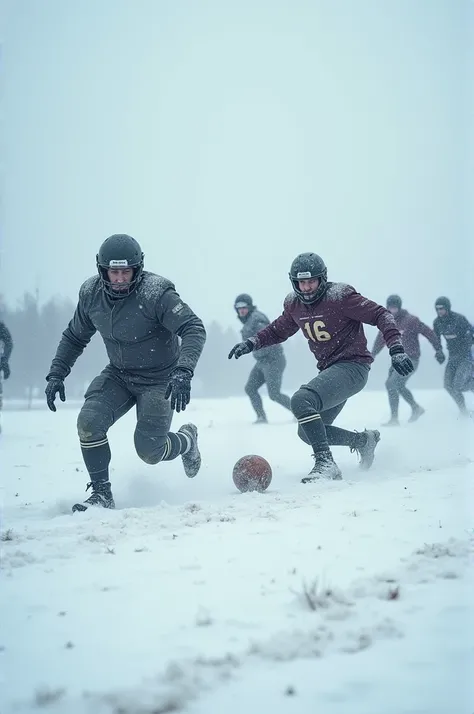 Football in snow