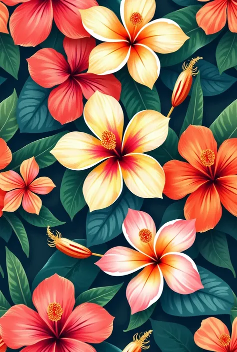 Festive Hawaiian floral print