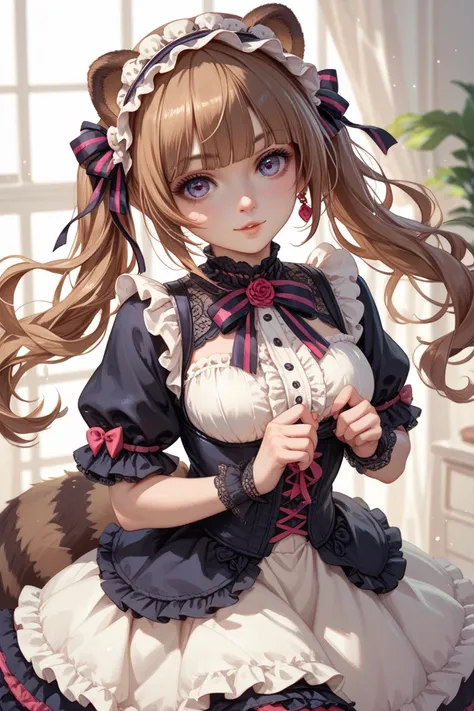 Japanese idol tanuki raccoon half human half animal woman Lolita doll