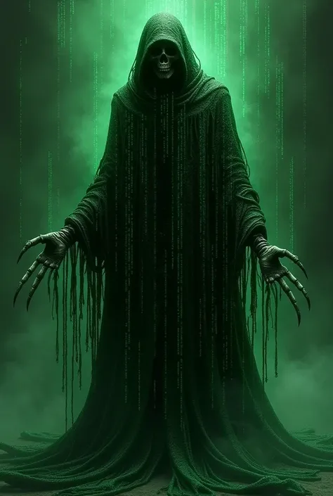 Grim reaper(made out of Matrix code)(more matrix code overlay)(body made from code)