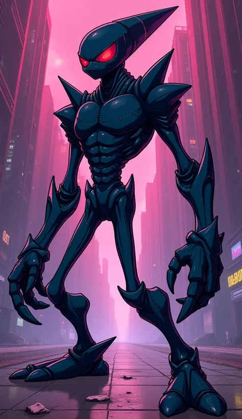 an alien "Black Arms " From the Sonic universe. humanoid.  90s cartoon style animation.