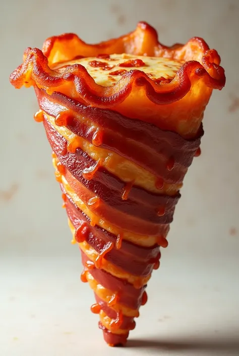 large bacon cone pizza  simple