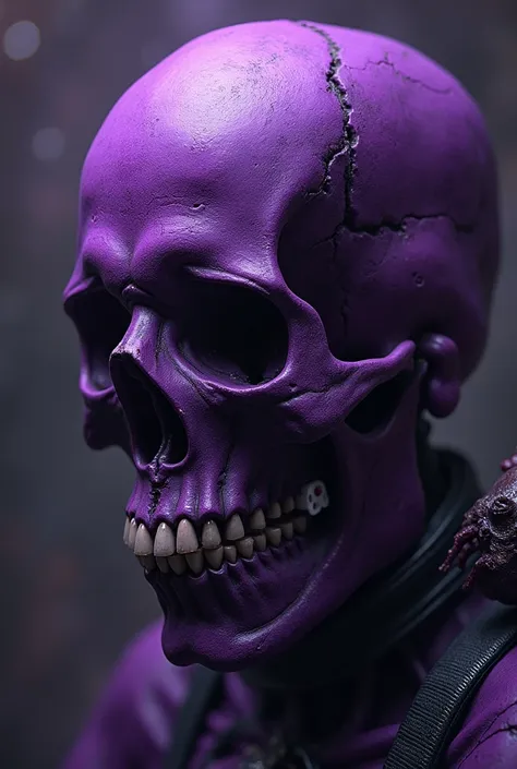 Purple skull with atomic and punk tints
