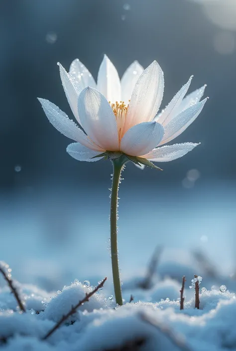 Winter Flower with dew