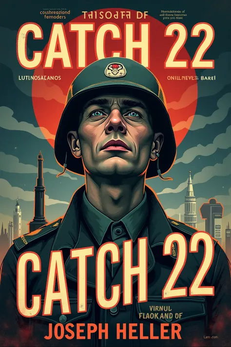 An award winning book cover for the novel Catch-22 by Joseph Heller. The title and author are included so that it looks like a novel cover.