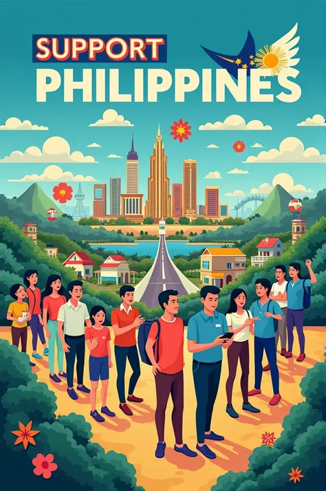 advertisement poster to encourage the local and foreigners to patronage the Philippine and local good and services that leads to a higher rate of outa GDP. It may include households spending, investments of business firms, fiscal policy of government, tour...