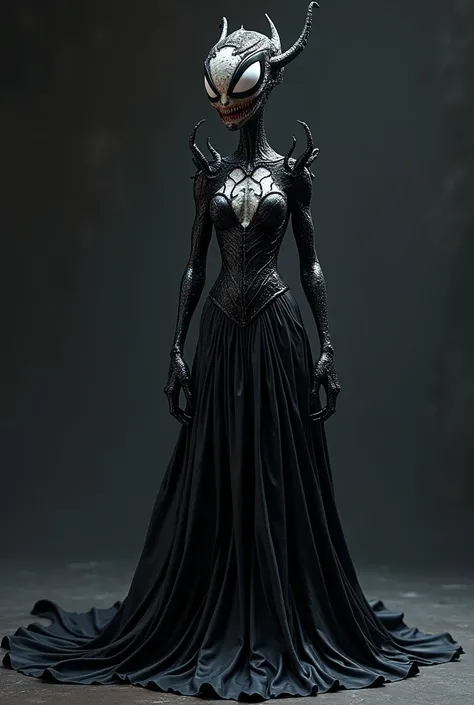 Klyntar venomized 3d cartoon black wedding dress