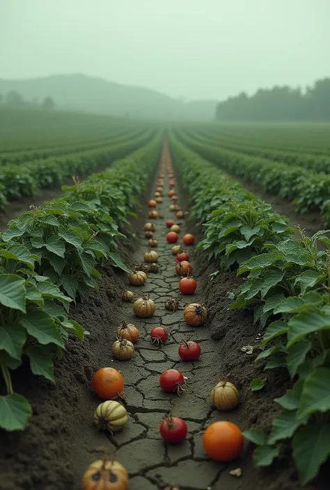 Crops rotting in the fields]