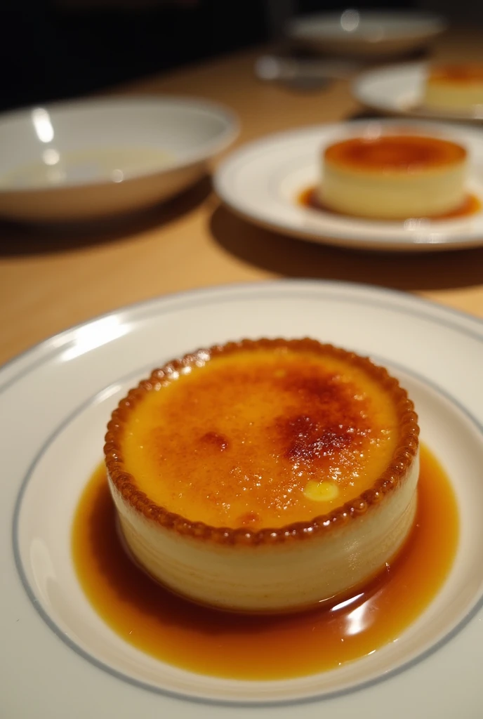 Create images of this dish that Im going to describe to you:Delicate spheres of crème brûlée ,  with their characteristic caramelized crunch ,  explode in the mouth, releasing an intense vanilla flavor and a creamy heart.  A unique experience that merges t...