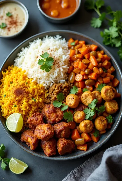 Typical indian food in a plate 