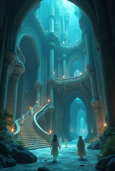 A very beautiful underground castle, but without a sea, like the Ariel cartoon
