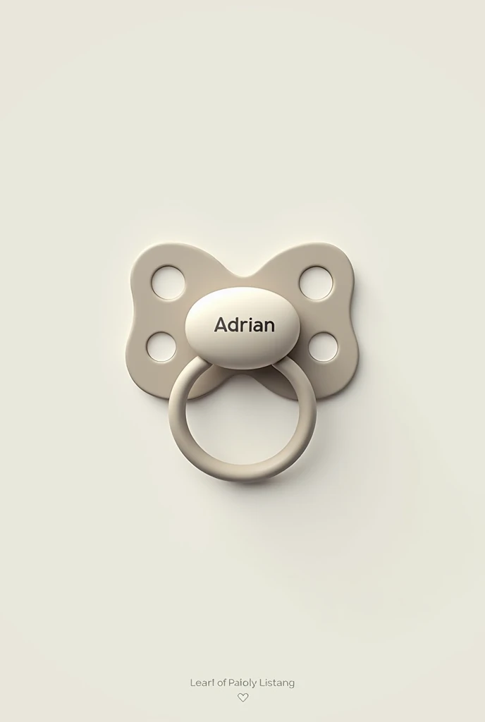 A logo of my brand of pacifiers that in the middle of the pacifiers say Adrián and that 3d