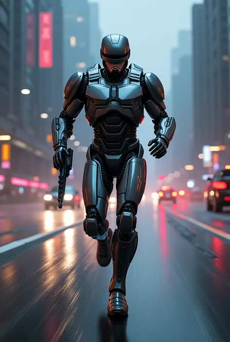 Robocop runs on the highway