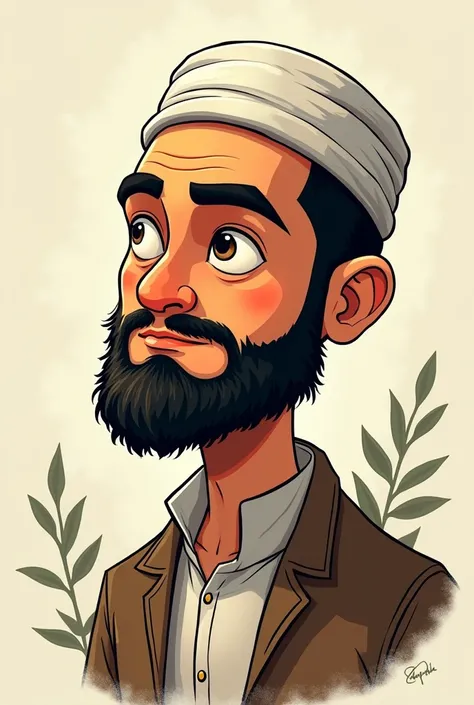 Muslim man scholar with small beard animated 