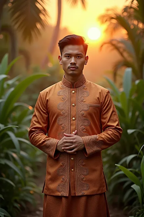 sylus wearing Baju Melayu lelaki(Melay Traditional Clothes)