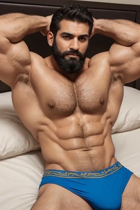 （1 man）（35 years old）（Middle Easterners）（love）（Super handsome ）（   muscle development   ）（ Rough）（  strong arms and extra large triceps ）（beard）（   with milky white cream on the stomach   ）  （Short hair）（ Large pectoral muscles, extra large hands  ） （ Wear...