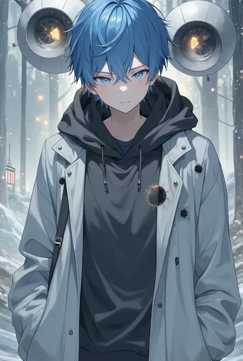 Full body pose

Yamada sensei、A person named 、20th Generation、、 one man with holes 、 blue hair、 blue eyes、 white skin 、 gray sweatshirt、 black hoodie、（ long white coat ）、Sleep science researcher 、 2-headed character