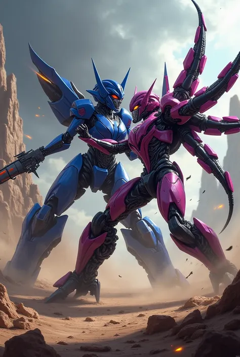 Female Arcee and Airachnid transformer 