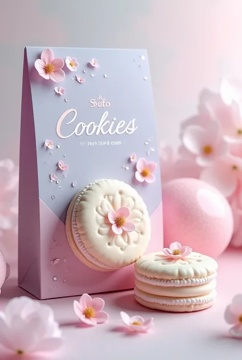 Pastel-colored and elegant cookie packaging 