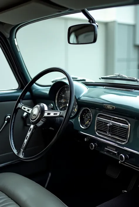 Citroen ds 19 coptured dashboard in a showroom