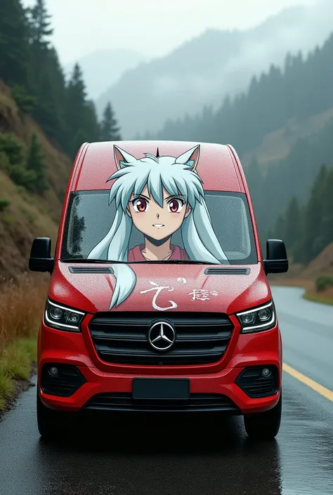 Realistic van with Inuyasha design on the front