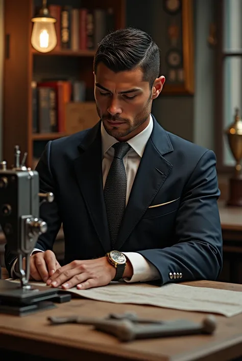 Cristiano Ronaldo is working as a tailor