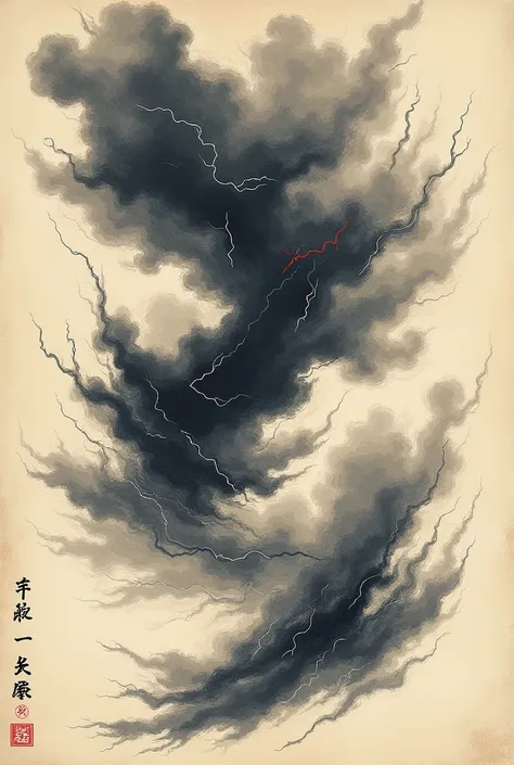 Traditional Japanese style stormy sky tattoo design