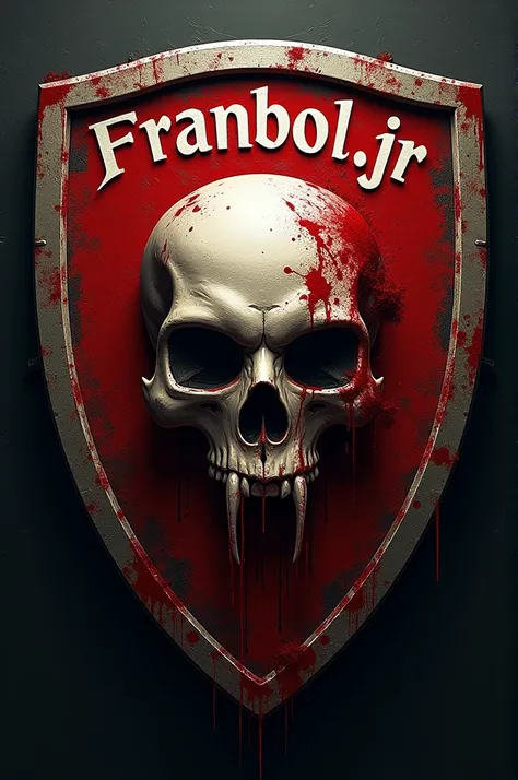  Creates a shield like that of Boca Jr but with the name FRANBOL.JR with an image of a bloodied calabera  