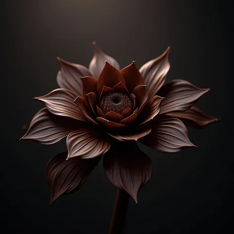 Dark chocolate flower 
Dark background