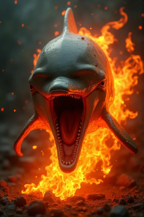 dolphin face onfire