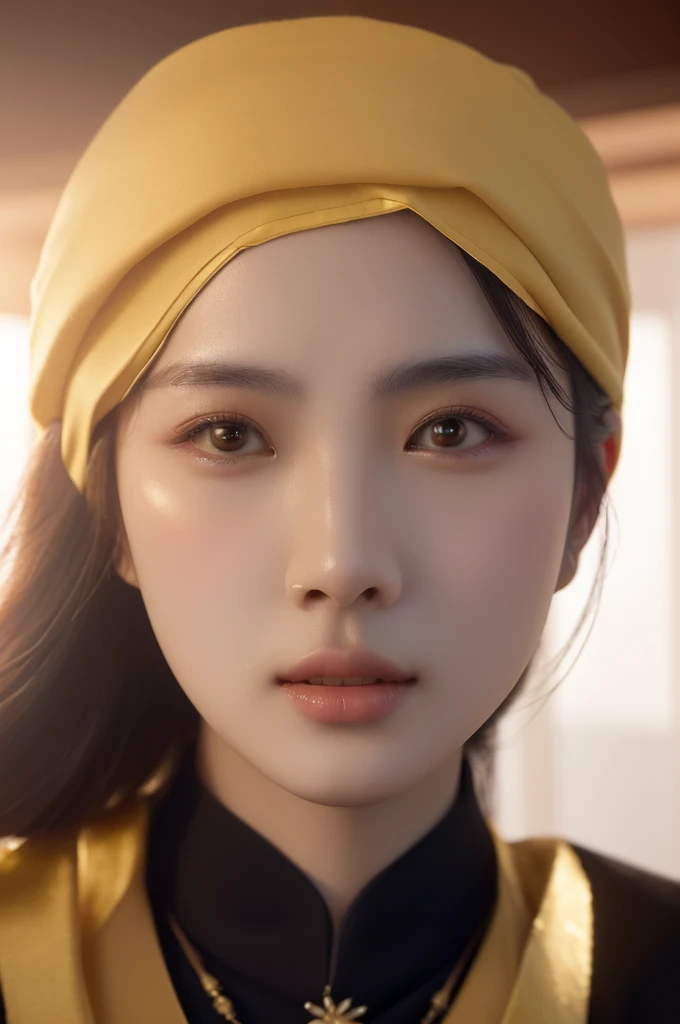  There is a woman wearing a necklace,   Southeast Asian with round face  , zhuoxin ye, Zhang Pengzhen, Realistically rendered face ,  Highly detailed VFX portrait , wenfeiye,  yanjun chengt ,  Highly detailed VFX portrait  of, xiaofan zhang, jinyiwei, zhel...