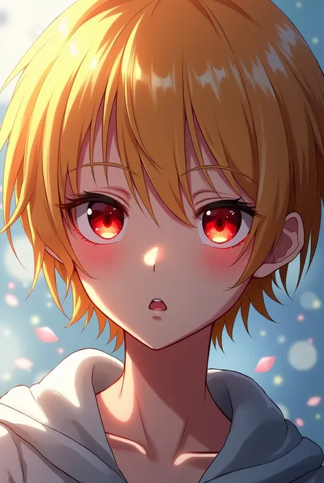 Anime; ; ; blonde short hair; red eyes