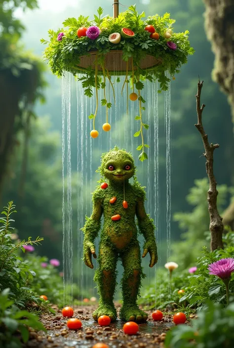 create a shower made out of salad