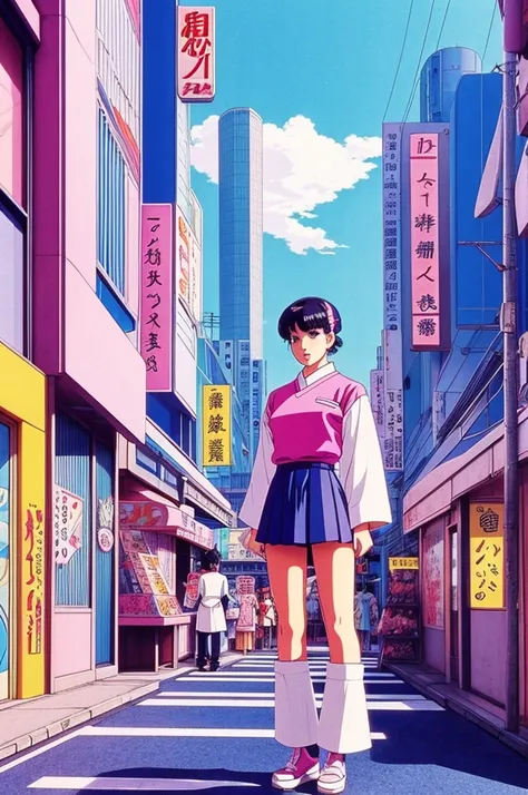 1980s japanese citypop anime aesthetic, vaporvave