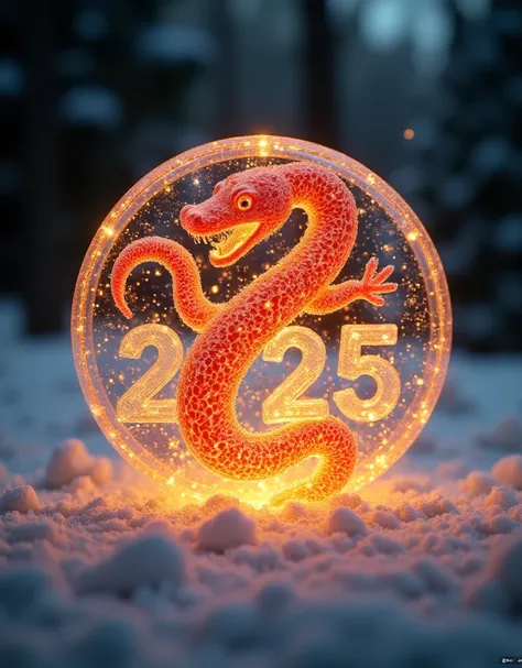  Vinyl logo ,   gorgeous  .  Happy New Year 2025， associated with the ice factory Please make it the Year of the Snake   